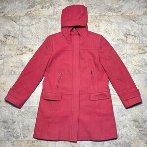 Talbots Wool Blend Long Coat Women's Size 10 Pink Winter Outdoors Jacket